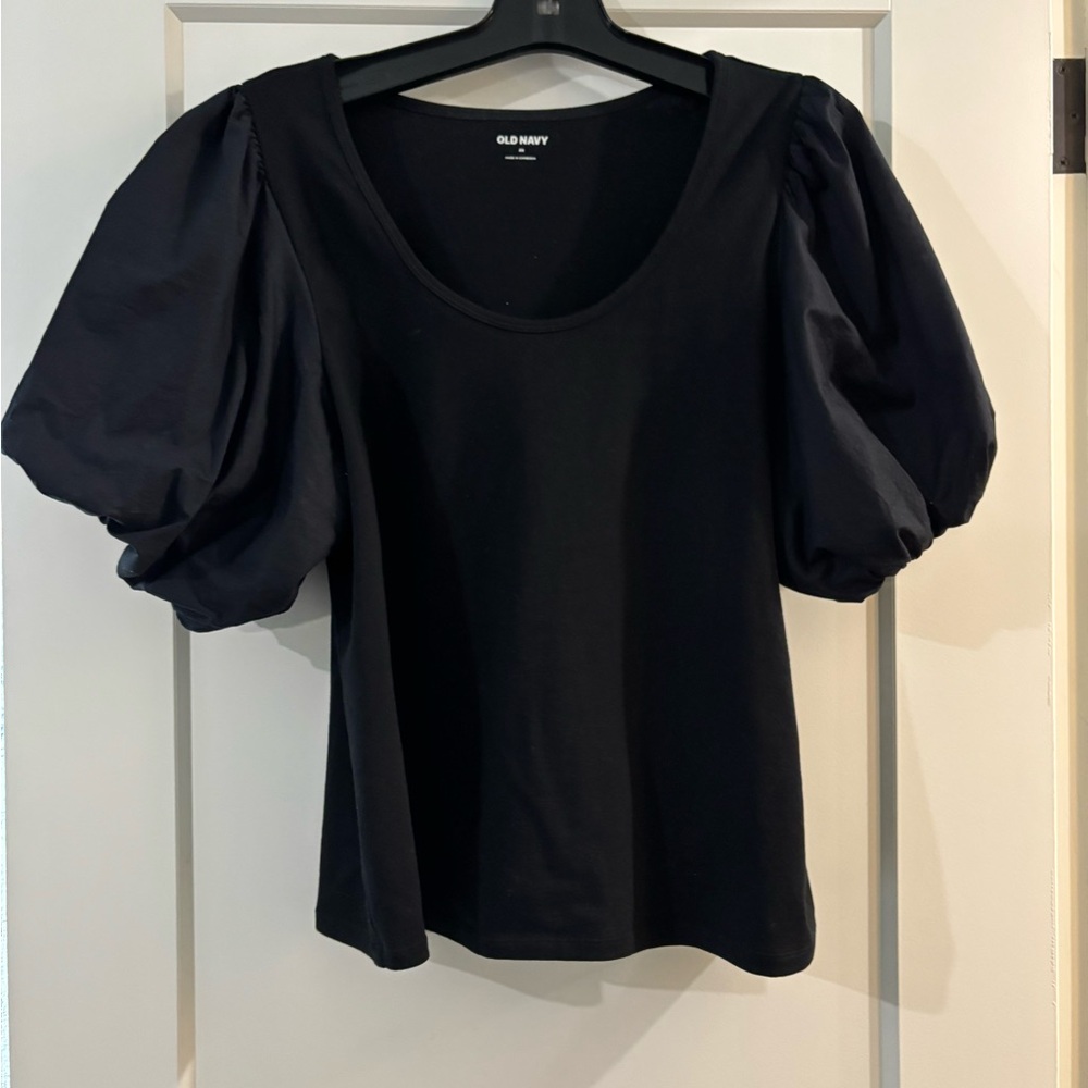 Old Navy Black Puff Sleeve Blouse